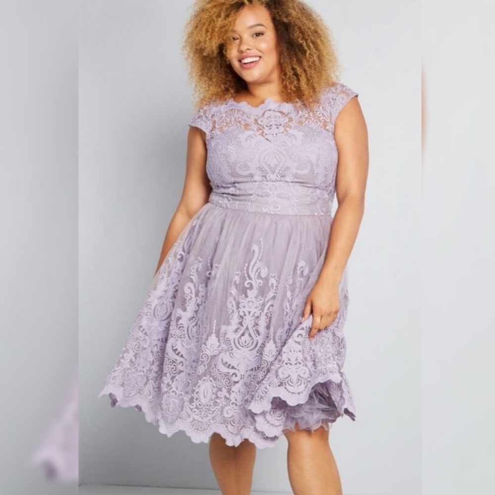 Chi Chi London Lavender Lace Dress